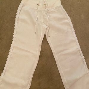 Lily Pulitzer white linen beach pants
